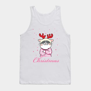 Christmas cat reindeer Tank Top